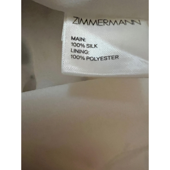 New with Tags Zimmermann Gathered Silk Floral Dress Size Medium White & Gray - Picture 4 of 4